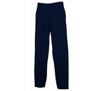 (S, Deep Navy) Fruit Of The Loom Mens Open Hem Jog Pants / Jogging Bottoms