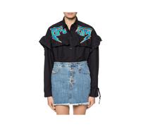(S) DIESEL C BUL 0BAST Womens Oversize Shirt Embroidered Ladies Long Cotton Black