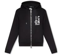 (S) Dsquared2 Bold Icon Logo Black Zip-Up Hoodie