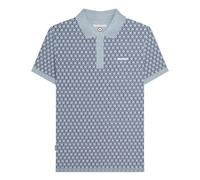 (S, Dusky Blue) Lambretta Mens AW24 Geometric Polo Shirt