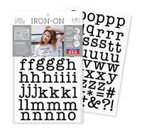 S.E.I. 1-Inch Iron-on T-Shirt Letters, Type Letter Polyvinyl Heat Transfers, Black