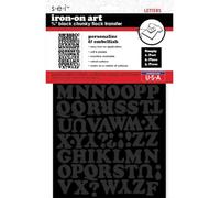 S.E.I 3/4-Inch Iron-on T-Shirt Letters, Chunky Letter Flock Heat Transfers, Black