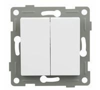 S-EMPOT White Double Switch: Elegant Minimalist Design, Easy to Install and Compatible with Various Decors. Ideal for Controlling The Light efficiently and modernly.
