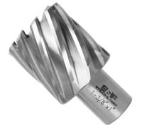 S&F STEAD & FAST Annular Cutter High Speed Steel 1-3/8" x 1" with Pilot Pin | 3/4" Weldon Shank, M2AL HSS Mag Drill Bit for Magnetic Drill Press, Industrial Grade, CNC-machined, Precise Smooth Cuts