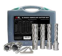 S&F STEAD & FAST Annular Cutter Set 6 Pcs, Depth of Cut 2”, Cutting Diameter 7/16 to 1-1/16 Inch, Weldon Shank 3/4”, HSS Mag Drill Bits Kit for Magnetic Drill Press with Pilot Pin x 2