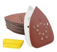 S&F STEAD & FAST Mouse Sander Pads 120 Grit 50 Pack, Mouse Sandpaper for Black and Decker Sander, 12 Hole Hook and Loop Sanding Pads, Detail Palm Sand Paper Set with Tack Cloth