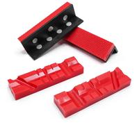 S&F Stead & Fast Soft Jaws for Bench Vise 4.5 inch, 2 Pairs, Strongly Magnetic Vise Jaw Pads, TPU, Multi-Groove and Textured Inserts, for Clamping Woodworking Metal Plastics