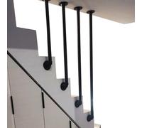 s for Indoor Stairs Outdoor Steps Fence Stair Railing Black Galvanized Pipe 30cm to 105cm Adjustable Length and Stylish Design