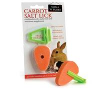 S&G Carrot Salt Lick and Holder Nutritious Treat Supplement for Rabbits Guinea Pigs