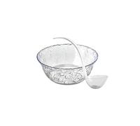 S.G Premium Quality Plastic Punch Bowl with Ladle - 2 Gallon/8 Quart Large Serving Bowl with Plastic Serving Ladle/Spoon for Parties, Holidays, and More
