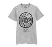 (S) Game Of Thrones House Of The Dragon Crown Symbol T-Shirt Mens Grey Top