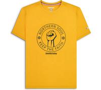 (S, Gold) Lambretta Mens Northern Soul Retro Short Sleeve T-Shirt - Black