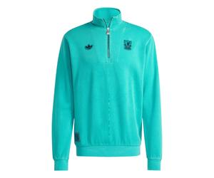 (S, Green) Adidas Mens Terrace Icons Liverpool FC Half Zip Top