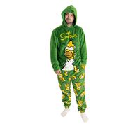 (S, Green) The Simpsons Mens Homer Simpson Long Pyjama Set