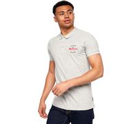 (S, Grey) Bench Mens Cometer Short Sleeve Three Button Slim Fit Polo Shirt Top