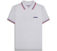 Lambretta Mens Tipped Polo Shirt Short Sleeve Top Grey/Blue/Red S
