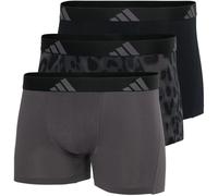 (S, Grey/Dark Grey/Black) Adidas Mens Cotton Flexible Active Boxer Shorts (Pack of 3)