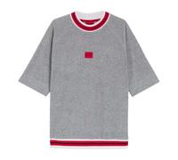 (S, Grey) Hugo Boss Mens Contrast Trim Relaxed Fit Short-Sleeved Sweatshirt