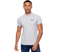 (S, Grey Marl) Bench Mens Iverson Short Sleeve Three Button Slim Fit Polo Shirt Top