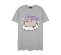 (S, Grey Marl) Pusheen Womens/Ladies Sleepy Short-Sleeved Nightie