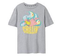 (S, Grey Marl) SpongeBob SquarePants Womens/Ladies Chillin Patrick Star T-Shirt