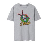 (S, Grey Marl) SpongeBob SquarePants Womens/Ladies I Sleigh Marl T-Shirt