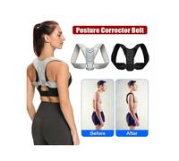 (S, Grey) Posture Corrector for Women & Men, Adjustable Upper Back Brace, Breathable Providing Pain Relief from Neck Back Shoulder