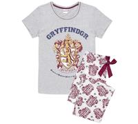 (S, Grey/White/Maroon) Harry Potter Womens/Ladies Gryffindor Long Pyjama Set