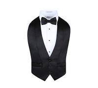 S.H. Churchill & Co. Men's Satin Backless Vest & Bow Tie Set - Black & White Available, Black, One size