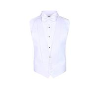 S.H. Churchill & Co. White Pique Formal Vest & Pre Tied Bow Tie - Tailcoat Waistcoat (2XL, White)