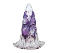 S Halloween Hooded Cape â€“ Unisex Adult Purple Oil Painting Butterfly Print Costume Cape â€“ Perfect for Cosplay, Party, Carnival