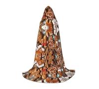 S Halloween Hooded Cape - Unisex gingerbread cookies Full Print Costume for Parties, Carnivals, and Comic Exhibitions