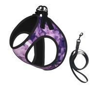 S Harness Blooming Purple Flowers Print Vest for Small Dogs and Cats | Light Puppy Breathable Mesh Reflective Training Walking Adjustable Circumference Cat Comfort