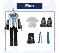 (S) Hatsune Miku Vocaloid Cosplay Men Shirt Tie Pants Wig Pu Christmas Set Party