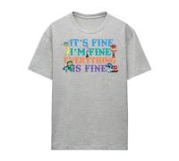 (S, Heather Grey) Disney Pixar Womens/Ladies Its Fine Im Fine Inside Out Heather T-Shirt