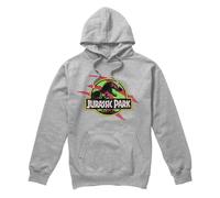 (S, Heather Grey) Jurassic Park Mens Truck Full Zip Hoodie