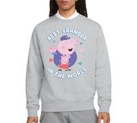 (S, Heather Grey) Peppa Pig Unisex Adult Best Grandpa In The World Sweatshirt
