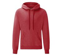 (S, Heather Red) Fruit Of The Loom Mens Hooded Sweatshirt / Hoodie