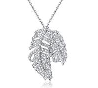 S High-Grade Non-Allergic Jewelry Double Leaf Necklace Zircon Fashion Female Necklace