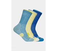 HOKA Women's Crew Run Sock 3-Pack - Alpine Blue/Cardamon/Ultramarine - Yellow - Size: Small