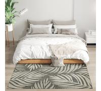 (S) HOMCOM Easy-Cleaning Machine Washable Rug for Patio, Garden, Grey