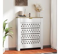 (S) HOMCOM Heater Cover with Flip Drawer and Top Shelf White