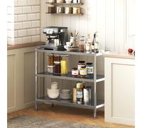 (S) HOMCOM Stainless Steel Bakers Rack, Microwave Stand for Small Spaces