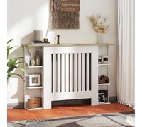 (S) HOMCOM Vertical Slatted Heater Cover for Living Room, Medium, White