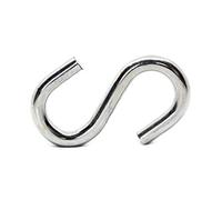 S Hooks Heavy Duty Zinc Steel Hanger Sizes 25mm - 75mm an 103 Up to 300kg (1, 6mm x 55mm (max 100kg)) H08C/2