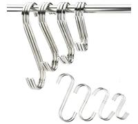 S Hooks Kitchen Stainless Steel Hanging Hooks Coat Hooks, 20 Pcs S Hooks Kitchen Stainless Steel Heavy Duty Metal Double Hook for Kitchen Spoon Pan Bathroom Bedroom