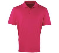 (S, Hot Pink) Premier Mens Coolchecker Pique Short-Sleeved Polo Shirt