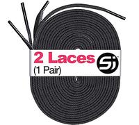 S&J Flat Shoelaces for Trainers Converse Air Force 1, Replacement Sneaker Laces for Sport Shoes, Casual Shoe, Durable Shoelaces for Kids Adult Men and Women 8mm width, 120mm length (BLACK)