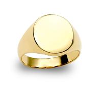 (S) Jewelco London Men's Solid 9ct Yellow Gold Oval Signet Ring - JRN142