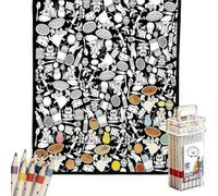 S-JIEI Diy Coloring Blanket, Colour Your Own Throw Blanket, Creative Personalized Art Projects Diy Personalized Drawing Throw, for Living Room Bedroom Cozy Soft Home Decor